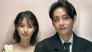 Foto dos bastidores de “Love Wins All”, faixa de IU, que conta com participação de V, do BTS, no MV - Reprodução/Instagram/thv