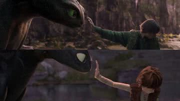 Cenas de "Como Treinar o seu Dragão", de 2010 e 2025 - Reprodução/Universal Pictures/DreamWorks