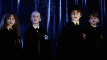 Cena de Hermione, Draco, Harry e Rony em Harry Potter e a Pedra Filosofal (2001) - Divulgação/Warner Bros. Pictures